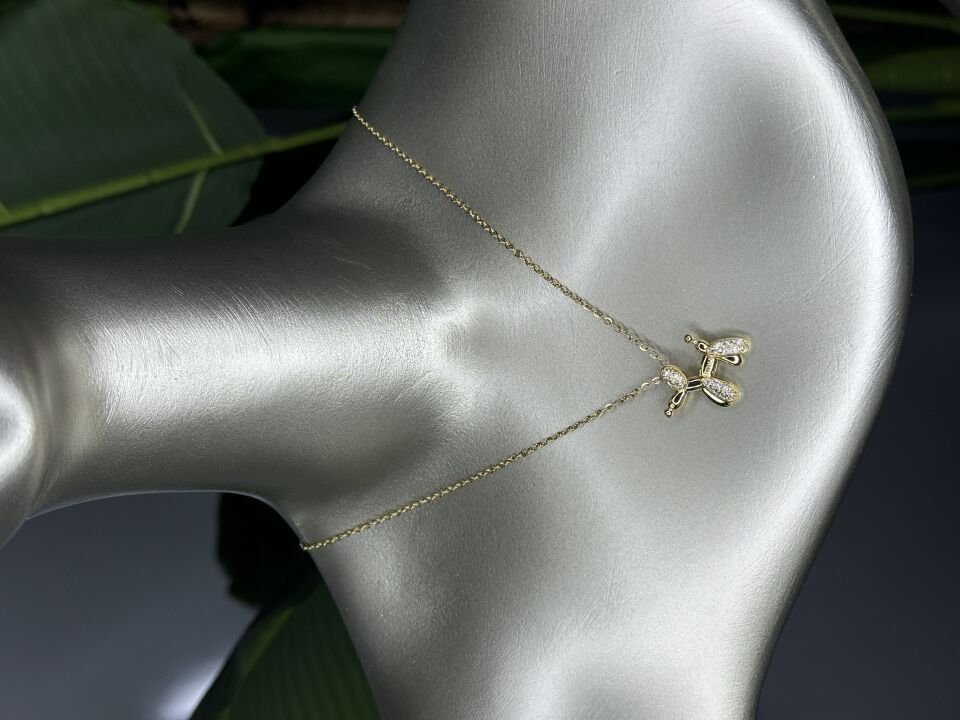 Gold Zincir Çelik Minyatür Köpek Kolye